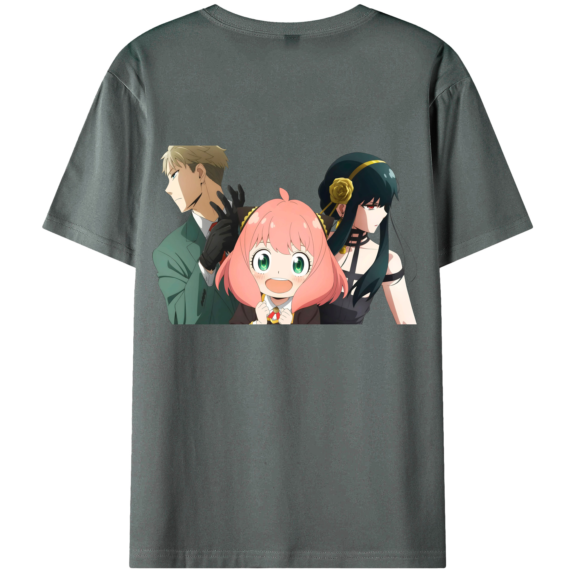 （画像用） SPY×FAMILY间谍家家酒 綿100％ メンズ半袖Tシャツ（バックプリント） 通気性